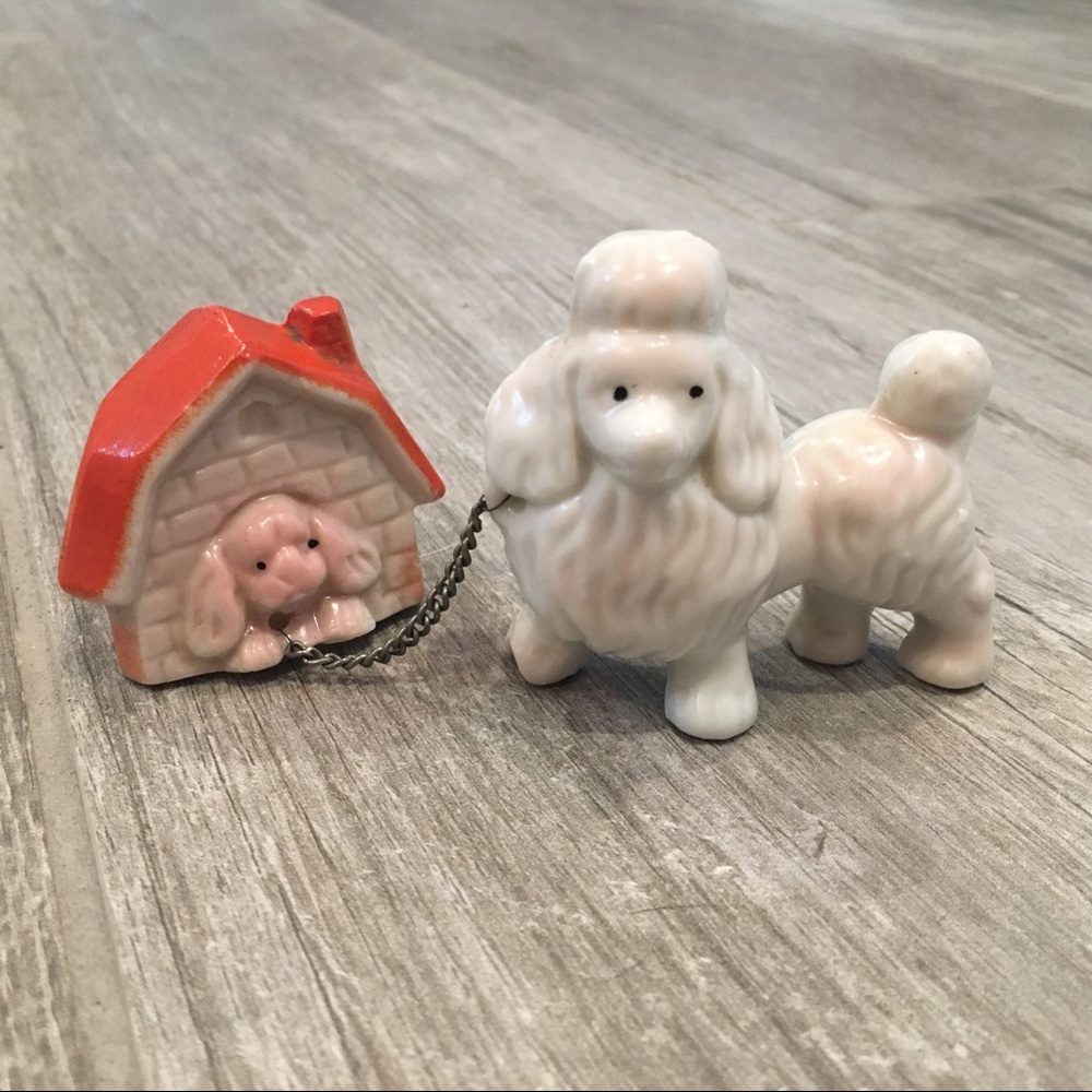 Vintage Poodle and Doghouse Figurine